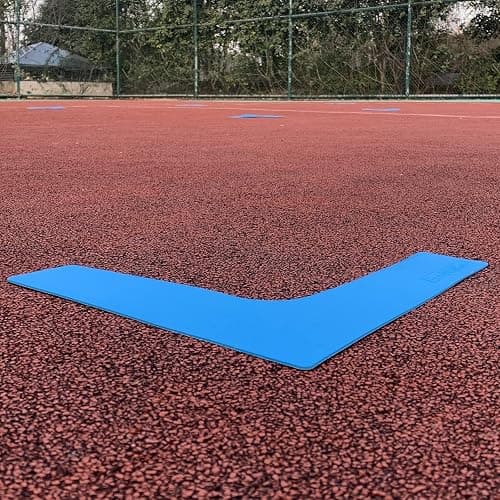 Eco Walker Pickleball Court Marker Kit - Court Corner & Line Marker Set, L & T Throw-Down Markers, Create Your Own Mini Pickleball, Tennis & Badminton Court, 12pc + Carry Bag (Blue-Yellow) thumbnail 5