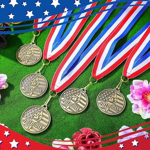Quelay 30 Pcs 2'' Gold Awards Medals Bulk Winner Medals with Neck Ribbons Encourage Team Participation for Adults Trophy Award Prize Gift Competitions Graduation Party thumbnail 4