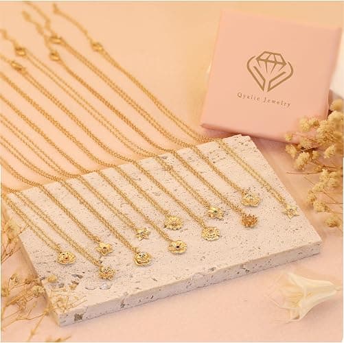 Qyalie Dainty Flower Necklace for Women Birthflower Birthstone 14K Gold Plated necklaces Trendy Zircon Birthday for Women Jewelry thumbnail 5