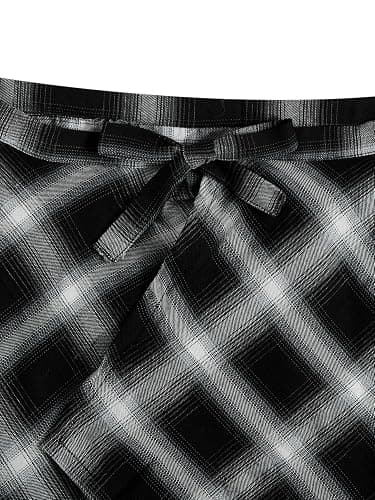 Verdusa Women's Grunge Plaid Tie Up Super Mini Skirt Festival Outfits Asymmetrical Wrap Skirts thumbnail 3