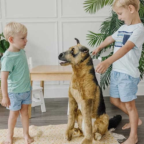 Melissa & Doug Giant German Shepherd - Lifelike Stuffed Animal Dog (Over 2 feet Tall) thumbnail 3
