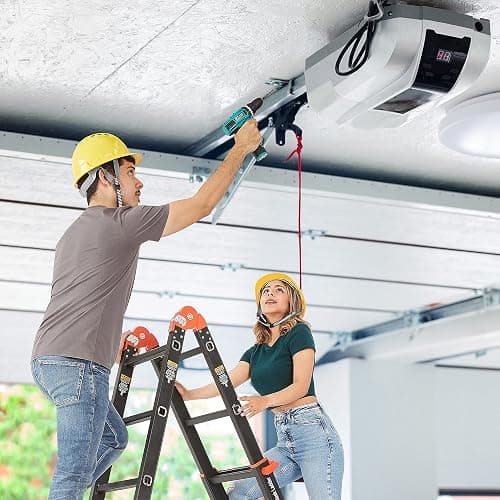 LANBITOU Ladder, A Frame 5 Step Ladder Extension, 17 Ft Anti-Slip Multi Position Ladder, Storage Folding Ladder, 330 lbs Security Load Telescoping Aluminum Ladders for Stairs Home Indoor Outdoor Roof | 2mm Thickness Aluminum,Telescoping,Anti-Slip Feet,ANSI Approved,Storage Folding,Security Load for Stairs Indoor Outdoor Roof thumbnail 2