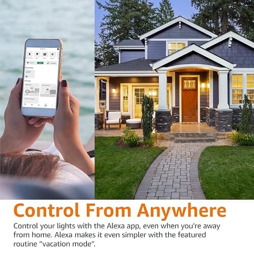 Amazon Basics Smart A19 LED Light Bulb, Dimmable Soft White (2700K), 9W (60W Equivalent), 800LM, Works with Alexa Only, 2.4 GHz Wi-Fi, No Hub Required, 4 Pack thumbnail 4