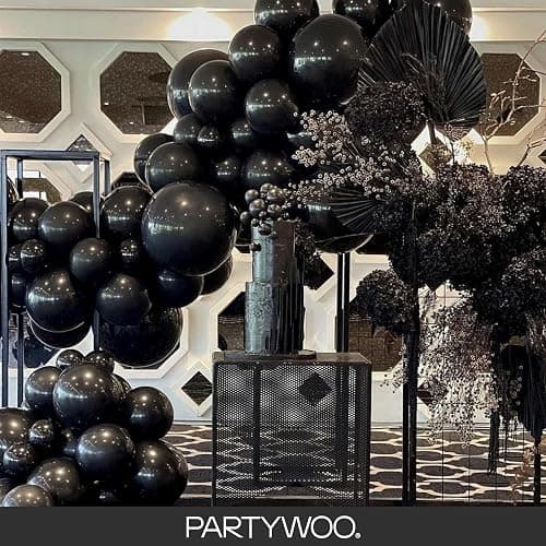 PartyWoo Black Balloons 130 pcs Different Sizes of 18 12 10 5 Inch Black Balloons Arch Kit Garland for Baby Shower Birthday Graduation Casino Gaming Anniversary Race Car Party Decorations Black-Y18 thumbnail 8