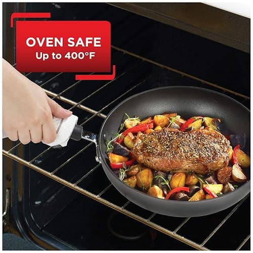 T-Fal Ultimate Hard Anodized Nonstick Griddle 10.25 Inch Oven Broiler Safe 500F Cookware, Pots and Pans, Dishwasher Safe Grey thumbnail 5