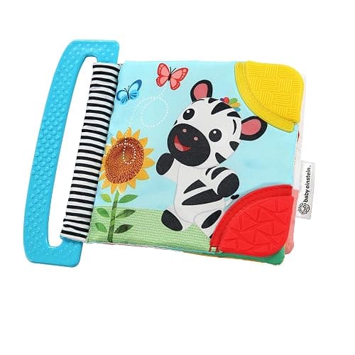 Baby Einstein Curious Explorers Teether Book Take-Along Toy, Ages Newborn +, Multicolored - Image 1