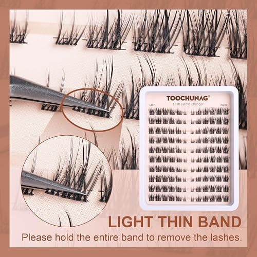 TOOCHUNAG Wispy Lash Clusters Natural Cluster Eyelash Extensions 3D Fairy Individual Lashes Clusters Eyelashes CD Curve Left&Right 7-15mm DIY Lash Extension at Home thumbnail 5