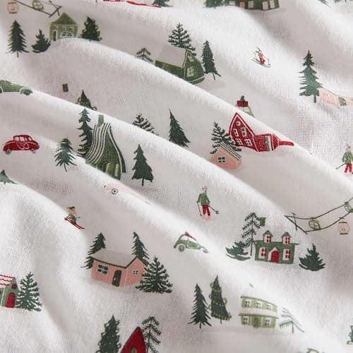 Martha Stewart - Flannel Sheets Full Size, Anti-Pilling & Wrinkle Resistant Cotton, Touchably Soft for All-Season Comfort - Bed Sheets with Matching Pillowcases & Fitted Sheet (Ski Village Green) thumbnail 7