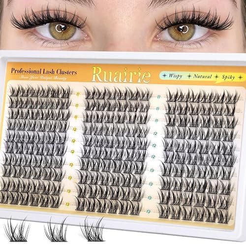 Manga Lash Clusters Wispy Eyelash Clusters Natural 180pcs Individual Lashes Spiky Lashes Clusters C Curly Cluster Eyelash Extensions 11-13mm DIY at Home Eyelashes Clusters by Ruairie - Image 1