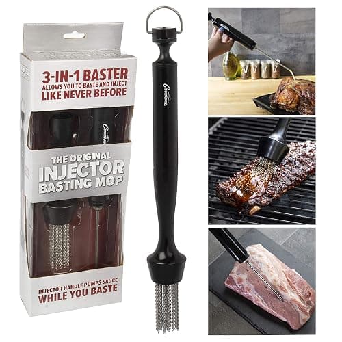 Camerons 3-in-1 Barbecue Injector Basting Mop - BBQ Set Includes Brush & Meat Syringe to Baste, Marinate & Inject Food w Flavor - Great for Thanksgiving Turkey Dinner - Holiday Xmas Grilling Gift thumbnail 7
