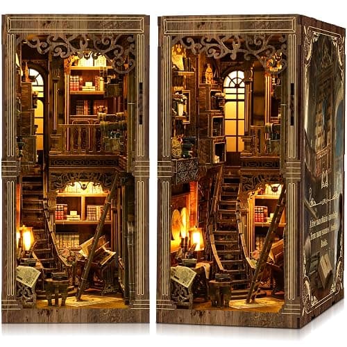 CRIOLPO Book Nook Kits for Adults - Book Nook Kit Bookshelf Decor DIY Miniature House Kit for Bookshelf - Craft Kits for Adults Booknook Model Kits Tiny House Arts and Crafts - Image 1