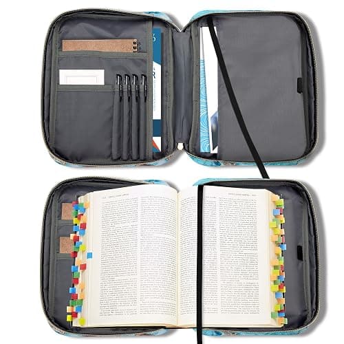 GUEER Bible Cover for Women, Bible Holder, Bible Cover Carrier Carrying Organizer Bag, Zipper and Pockets for Standard Size Bible, Gift for Women(Gloden) thumbnail 4