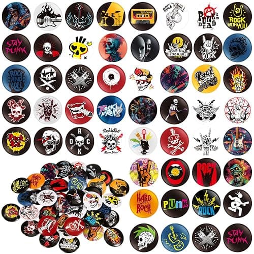 Kigeli Punk Buttons Pins 1 Inches/ 25 mm Emo Band Badge for Backpacks Bags Hats Jeans - Image 1