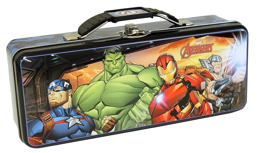 The Tin Box Company Avengers Pencil Box with Handle Clasp & Hinge, Model:739407-12 - Image 1