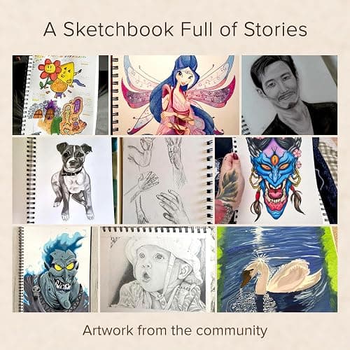 Artist’s Sketchbook Hardcover – 200GSM Very Thick Paper – Spiral Sketch Book for Drawing and Mixed Media – Sketch Pad, Art Book - 5.8 x 8.5, 40 Sheets / 80 Pages thumbnail 6