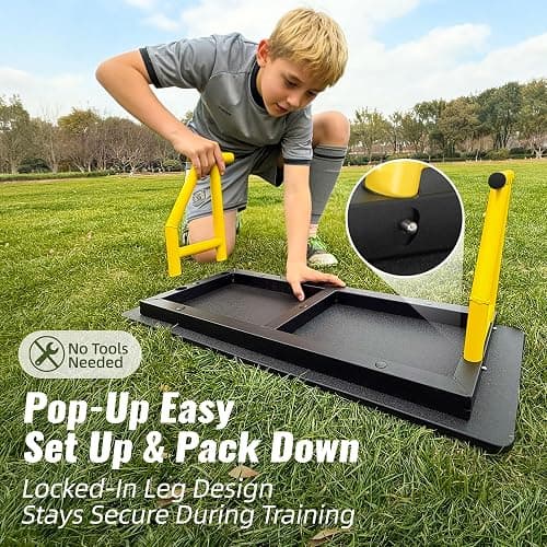 TELURY 4-Angle Soccer Rebounder Board, Portable Soccer Rebound Wall for Passing, First Touch & Shooting Training, Heavy Duty HDPE Kick Back Trainer thumbnail 4
