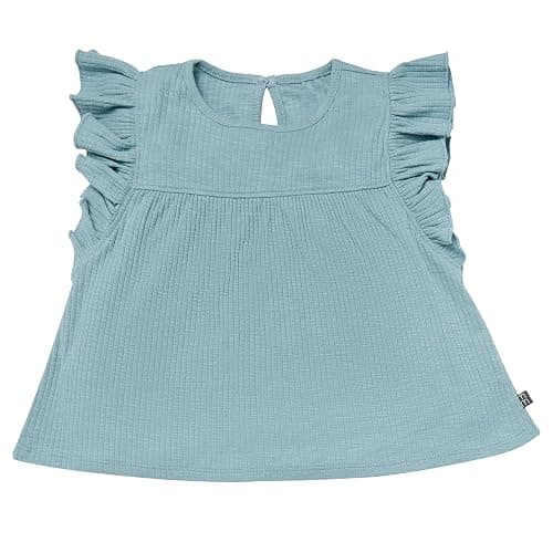 Modern Moments by Gerber Baby Girls' 4-piece Set (2 Flutter Sleeve Top & 2 Ruffle Wide Leg Short) thumbnail 2