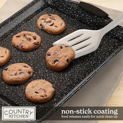 Country Kitchen Nonstick Stackable Bakeware Set - Durable, Easy Release Baking Set, Black, 10 Pcs - Black - 10 Pcs thumbnail 6