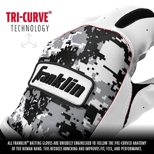 Franklin Sports MLB Batting Gloves - Digitek Camo Gloves - Premium Leather - Multiple Colors - Adult Sizes thumbnail 4