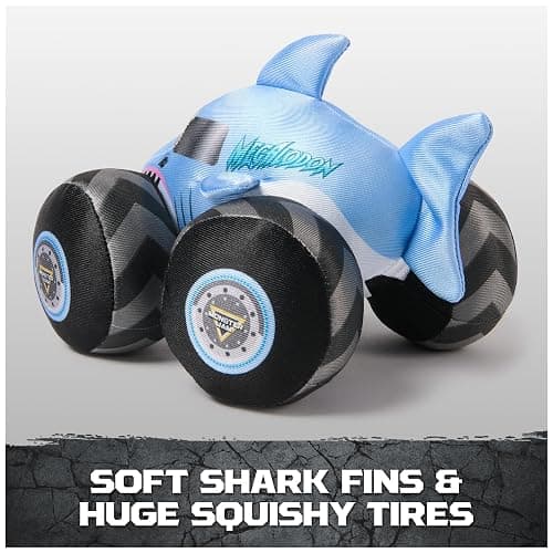 Monster Jam Megalodon 7-Inch Plush Truck with Lights & Sounds | Includes 1 Plush Truck, Soft Body with Squishy Tires, Cuddly Pretend Play, Toys for Ages 3 and Up thumbnail 5