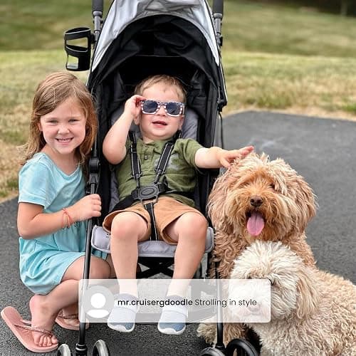 Jeep AdventureGlyde Stroller by Delta Children - Lightweight Travel Stroller with Smoothest Ride & Compact Fold, 3-Position Recline, Extra Large Storage Basket, Black/Grey thumbnail 7