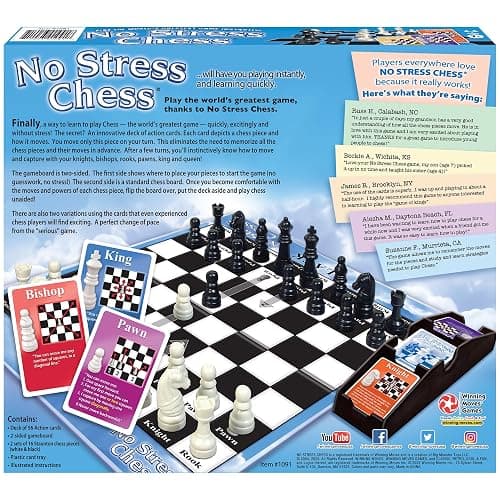 No Stress Chess by Winning Moves Games USA, Celebrating 20 Years as The Chess Teaching Game Using Innovative Action Cards, for 2 Players, Ages 7+ (1091) thumbnail 3