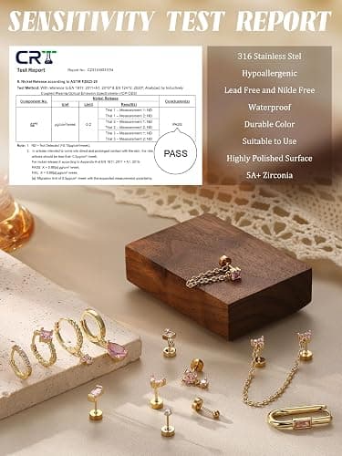 Sanfenly Stud Earrings Small Gold Hoop Earrings Set for Women Flat Back Earring Hypoallergenic Cartilage Earring Lightweight Dainty 14K Gold Stud Earrings for Multiple Piercing Set thumbnail 2