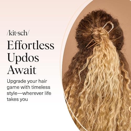 Kitsch French Hair Pins for Women – Elegant & Durable Metal Hair Fork for Updos, Chignon, Bun & Twist Hairstyles, Secure Hold All Day, Comfortable Fit | Ideal Gifts for Women- Gold, 1pc thumbnail 8