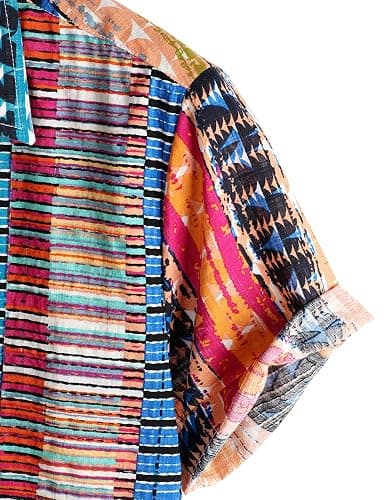 VATPAVE Mens Casual Hawaiian Floral Shirts Short Sleeve Button Down Tropical Shirts Beach Summer Shirts thumbnail 5