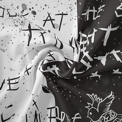 LWZAYS Rapper Wall Tapestry Lil Peep Tapestries Juice Wrld Black and White Star Tapestry for Bedroom Dorm Hip Hop Home Decorations Wall Hanging 60'' X 50'' thumbnail 6