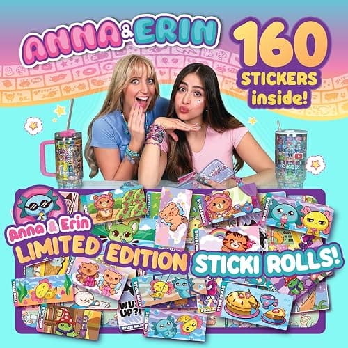 Sticki Rolls Anna & Erin BFF Pack – The Original Wearable Shareable Friendship Bracelets with 160+ Stickers | Collect and Share | Anna and Erin Charms | Ages 5 and Up thumbnail 5