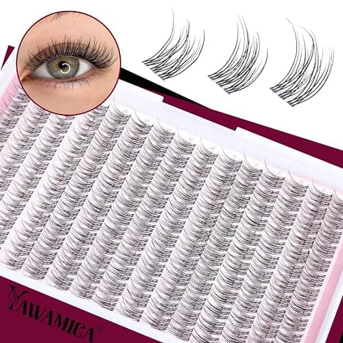 Natural Lash Extension Kit Wispy Eyelash Clusters 9-11mm Lash Cluster Kit with Lash Bond and Seal and Lash Applicator 180pcs Cluster Eyelash Extensions Kit for Beginners DIY at Home by Yawamcia thumbnail 6