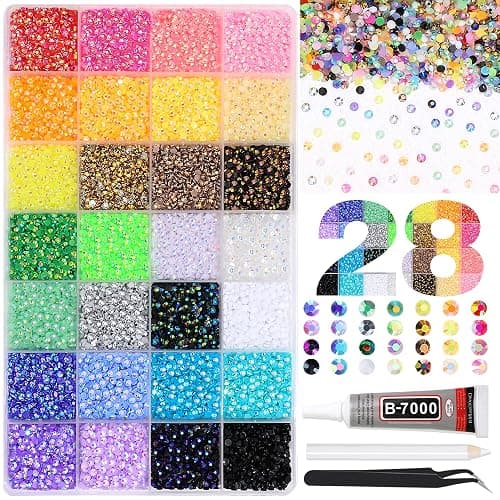RODAKY Resin Jelly Rhinestones for Crafting Bedazzling,28 Color Rhinestones for Nails Art,3MM Nail Rhinestone and Gems,Nail Diamond Flatback Gems Crystals Charms for Nail Design DIY Makeup Decor - Image 1