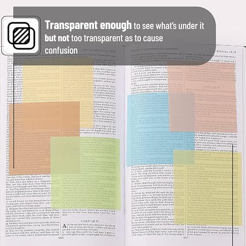 Mr. Pen- Transparent Sticky Notes, 3x3, 600 Sheets, Vintage Colors, See Through Notes Transparent, Translucent Clear thumbnail 4
