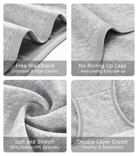 Eiggam Women's Cotton Bikini Panties,High-Cut Full Coverage Stretch Cool Underwear for Women thumbnail 5