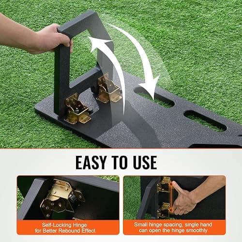 VEVOR Soccer Rebounder Board, Portable Soccer Wall with 2 Angles Rebound, Foldable HDPE Kickback Rebound Board, Soccer Training Equipment for Kids and Adults, Passing & Shooting Practice thumbnail 5