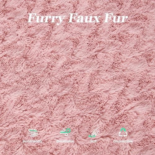 Hobestluk 3 in 1 Bean Bag Chair Giant Bean Bag Chairs for Adults with Chevron Plush Fur Cover Convertible Bean Bag Floor Cushion with Machine Washable Cover for Living Room (Chevron Plush Pink) thumbnail 4