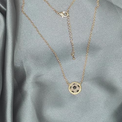 Soccer Necklace for Women.14K Gold Soccer Ball Pendant Short Chokers Necklace Jewelry - Gold thumbnail 4