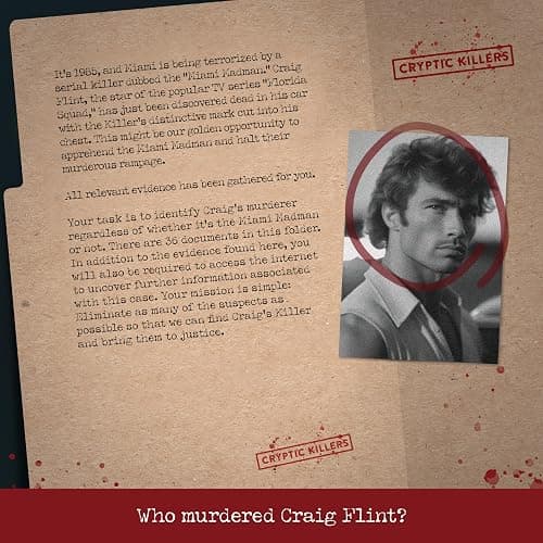 Cryptic Killers Unsolved murder mystery game - Cold Case Files Investigation Detective clues/evidence - Solve the crime - For individuals, date nights & party groups - Murder in Miami thumbnail 2