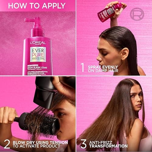 L'Oreal Paris Sulfate Free Iron Sleek Coat Hair Treatment, Provides Frizz Control and Humidity Protection, Semi-Permanent Smoothing Treatment, EverPure Hair Care, 5.1 fl oz thumbnail 6
