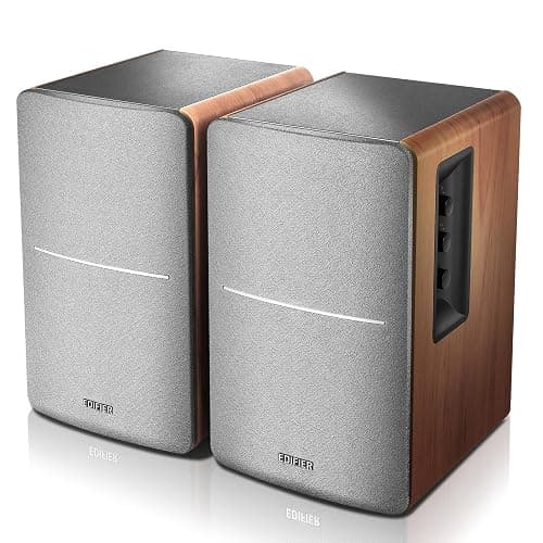 Edifier R1280DB Powered Bluetooth Bookshelf Speakers - Optical Input - Wireless Studio Monitors - 4 Inch Near Field Speaker - 42w RMS - Wood Grain thumbnail 2