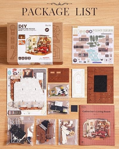 Rolife DIY Miniature House Kit for Adults, Mini Wooden Dollhouse Kit, Tiny House Diorama Building Kits-Birthday Christmas Craft Hobbies Gift for Teens Kids (Catherine's Living Room) thumbnail 6