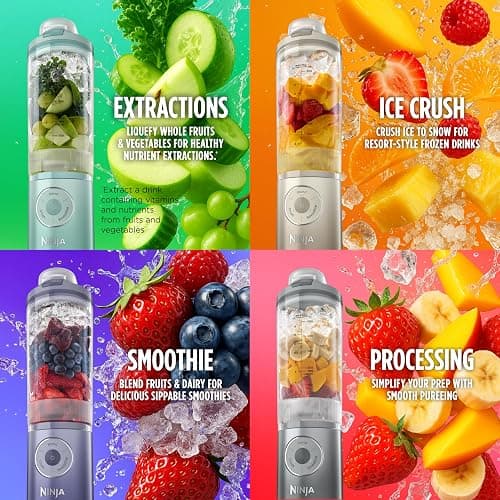 Ninja Blast Max, Portable Blender + Twist & Go, Personal Smoothie, Blend, Ice Crush, 3 Programs, Cordless, 22oz removable Vessel, Dishwasher Safe, Leakproof, Lavender/Teal, BC251PU thumbnail 6