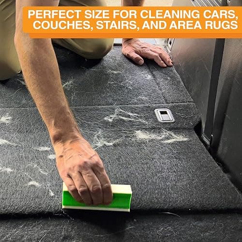 FurDozer Pet Hair Remover & Auto Detailing Tools - Cat & Dog Hair Remover for Carpets, Car Interiors, Couches, Bedding, & Pet Furniture (Green, (2 Pack) - X3 PRO) thumbnail 8