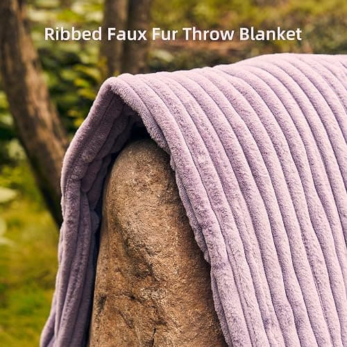 GOTCOZY Electric Blanket Heated Throw 50''X60''- Ribbed Faux Fur Heated Blanket with 4 Heating Level & 3 Hour Auto Off Heating Blanket, ETL&FCC Certified Machine Washable(Violet) thumbnail 4