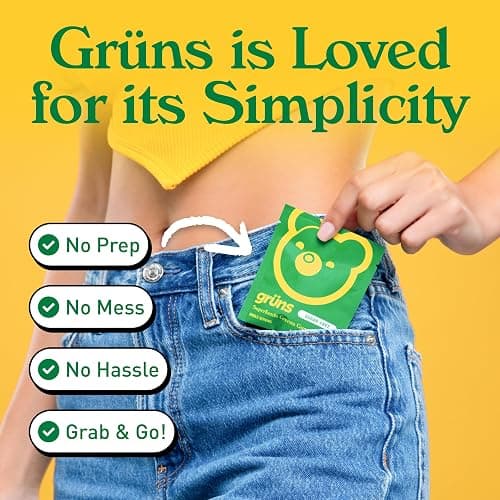 Gruns Adults Super Greens Multivitamin Gummies, Superfood Vitamin Gummy Bears with Spirulina, Chlorella, Prebiotic Fiber for Digestive Health, Adaptogens Supplement, 20 Vitamins & Minerals, 28 Count thumbnail 5