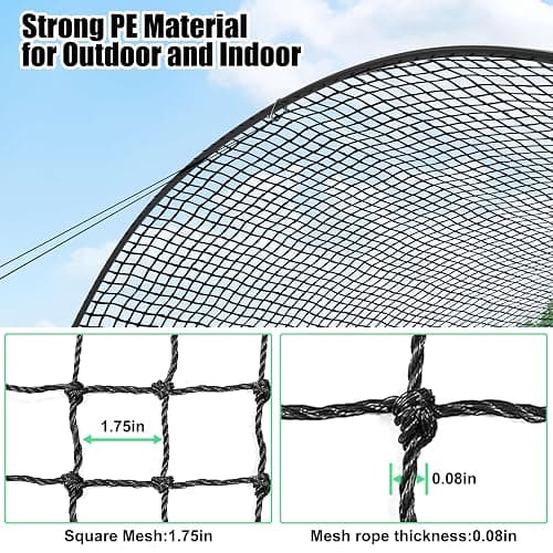 Portable Baseball Batting Cage Net with Sturdy Steel Frame, 20FT/ 30X12X8FT Batting Cages for Backyard Baseball Training Equipment with Carry Bag thumbnail 8