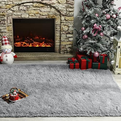Andecor Soft Fluffy Bedroom Rugs, 4 x 6 Feet Indoor Shaggy Plush Area Rug for Boys Girls Kids Baby College Dorm Living Room Home Decor Floor Carpet, Grey - 4' x 6' (Rectangular) - Grey thumbnail 4