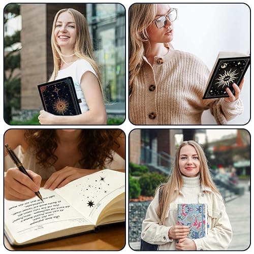 Mlife Lined Journal Notebook for Women & Men,A5 Hardcover PU Leather Journals for Writing,100 GSM Thick Paper, Perfect for College,Work,Office Supplies,Space Style thumbnail 7