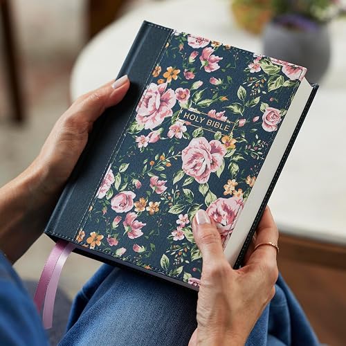 NKJV, Journal the Word Bible, Cloth over Board, Blue Floral, Red Letter, Comfort Print: Reflect, Journal, or Create Art Next to Your Favorite Verses thumbnail 2